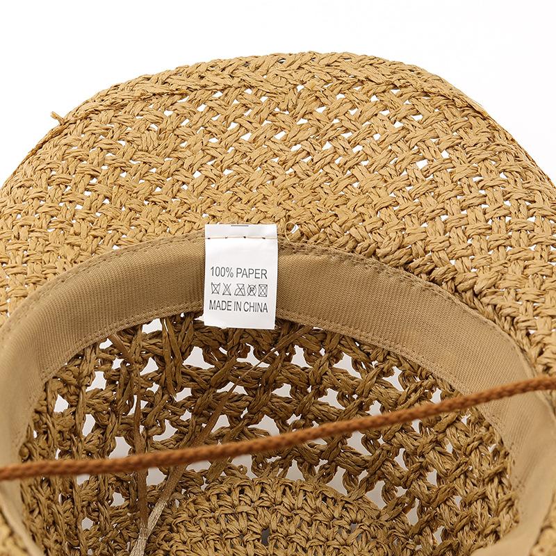 Retro Western Cowboy Beach Hat Men's and Women's Straw Hat Outdoor Travel Ethnic Style Top Hat