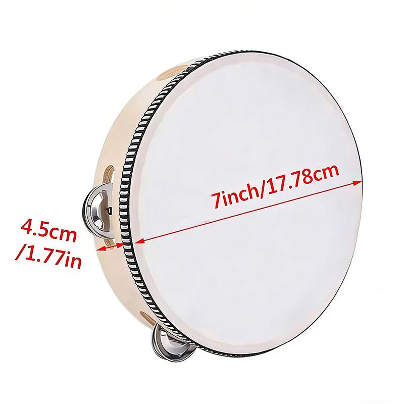 Wedding Tambourines Drum 4/7/10inch Wooden Hand Held Drum Metal Jingles Percussion Musical Instrument Noise Makers Party Supply