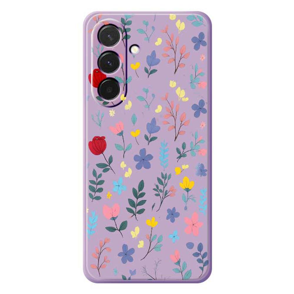 For Samsung Galaxy A36 5G Case Colorful Flower Branches Pattern Printing Straight Edge TPU Phone Back Cover