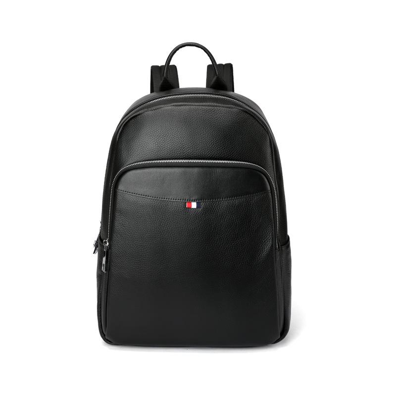 

Мужской рюкзак из натуральной кожи большой вместимости для бизнеса на открытом воздухе 30x41x13 cm чёрный