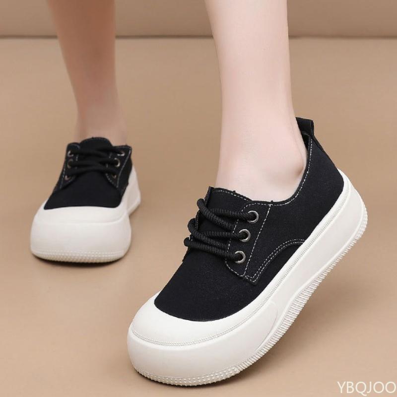 Women's casual thick sole height increasing spring new fashion versatile white shoes simple comfortable daily women's shoes