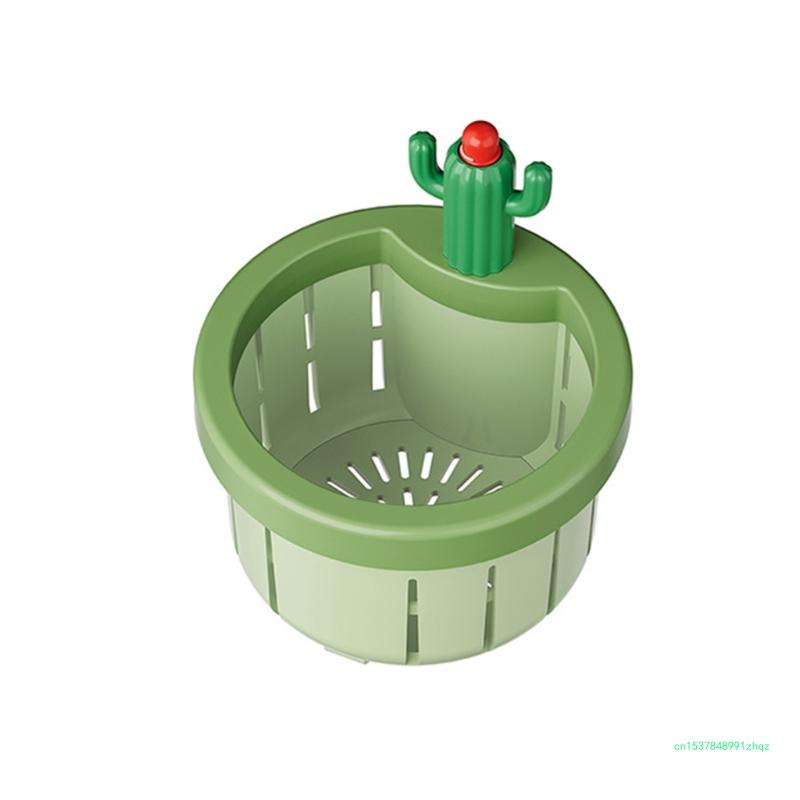Innovative Cactus Kitchen Waste Strainer Press Release Draining Basket Multifunctional Green Cactus Sink Filter Net