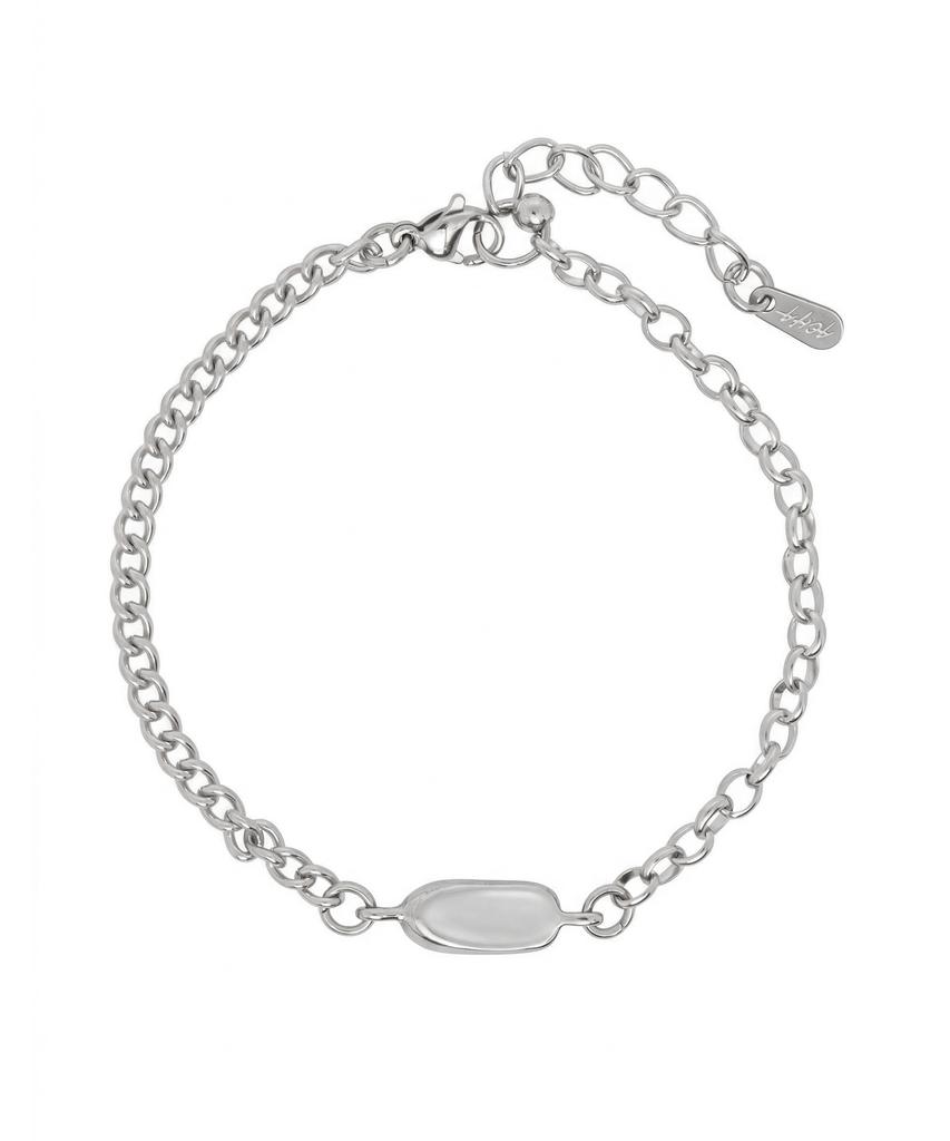 Acha S.Steel Plate Dual Chain Bracelet _ Silver