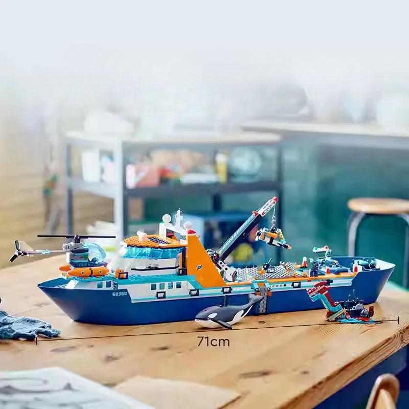 Byggeklosser Arctic Explorer Ship Killer Ozean Whale Shark Barneleker Monteringsgave