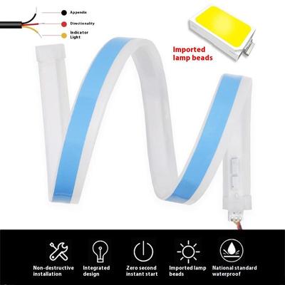 2Pcs 30Cm Car Drl Flexible Waterproof Headlight Led Strip Universal Auto Headlights Turn Signal Yellow Brake Flow Lights