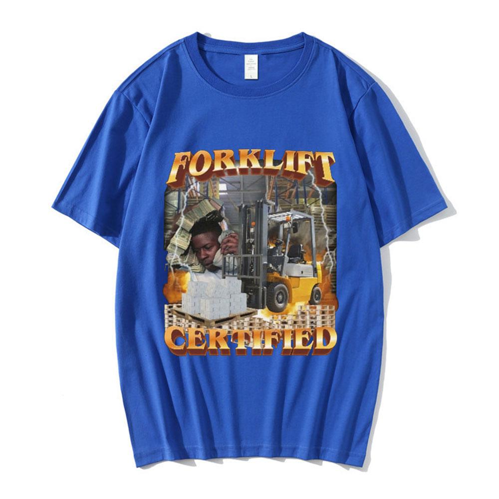 Funny Forklift Certified Operator Grafické tričko Pánská móda Vintage Trička s krátkým rukávem Bavlna Neformální Trička nadměrné velikosti
