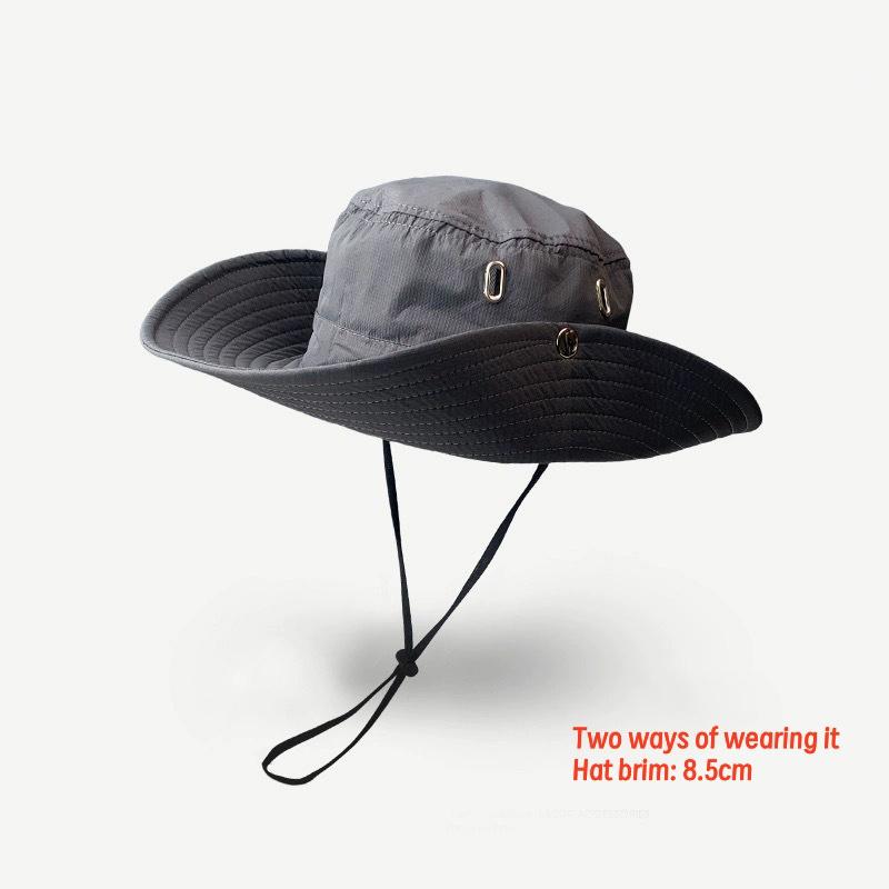 Summer Men Bucket Hat Outdoor UV Protection Wide Brim Hunting Hiking Hat Fisherman Hat Beach Sunscreen Cap