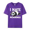 I Hate Mornings Bear Not A Morning Bear Funny Panda Tops Shirts Printed T Shirt Rife Printing Cotton Unisex Tshirts Printing