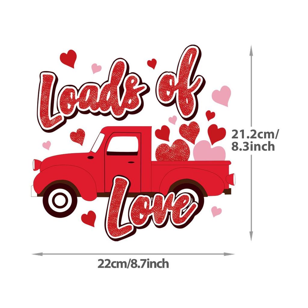 Valentine's Day Car Hooded Sweatshirt Heat Transfer Stickers, Clothing Heat Transfer Stickers, Printed Embossed Stickers, DIY T-shirt Stickers