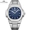 Men Automatic Self Wind Mechanical Luminous Stainless Steel Blue Grey Coffe Black White Dial Simple Business Watch PP01