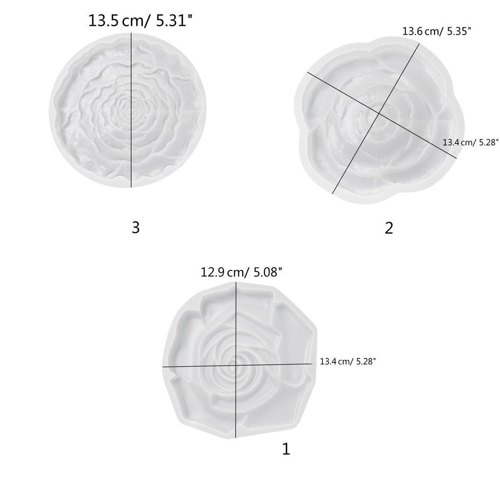 Tray Molds Cup Pad Molds Epoxy Resin Molds Rose Shaped Coaster Mold Silicone Material for DIY Hand-Making Resin Artworks