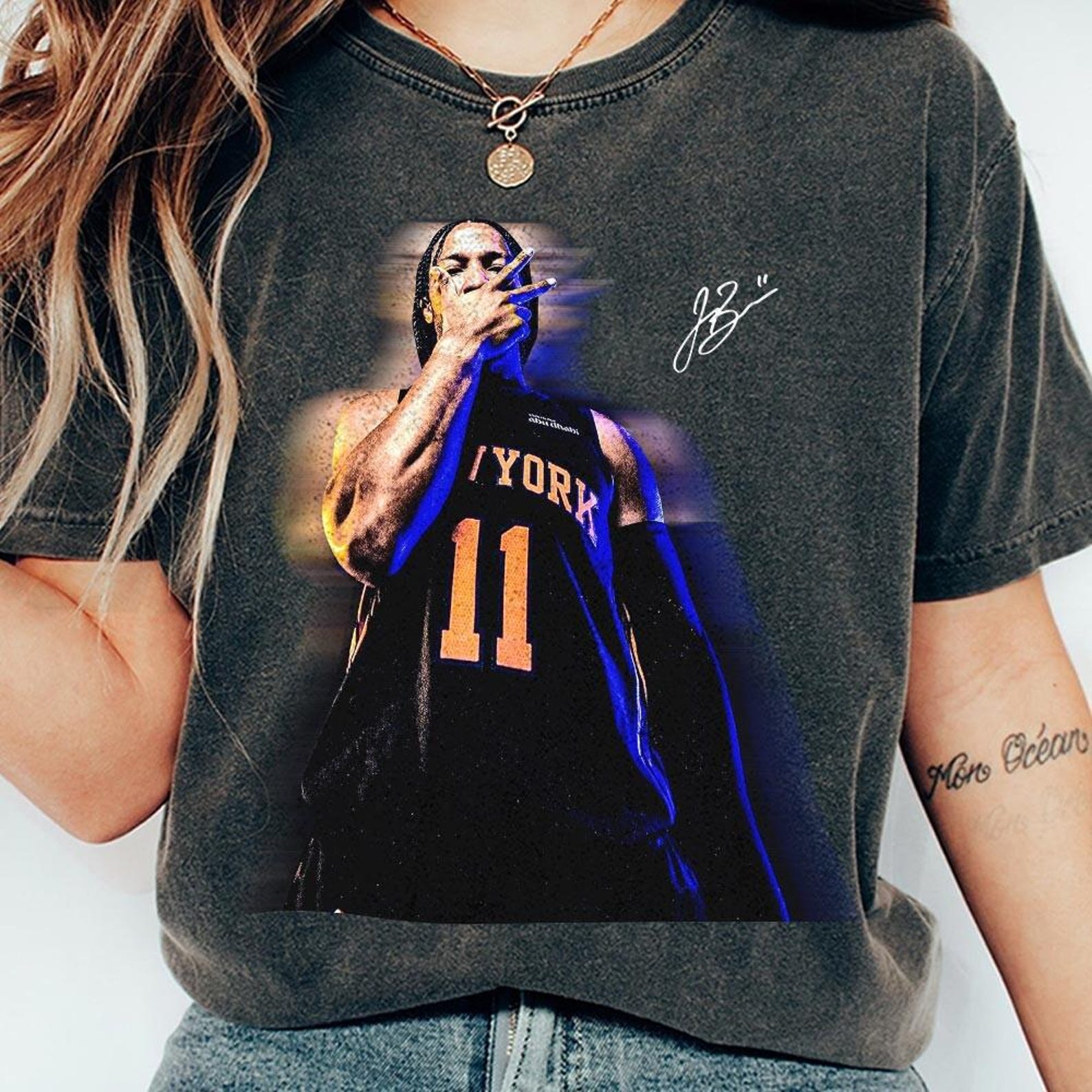 Vintage 90s Jalen Brunson Basketball Comfort Colors Shirt M