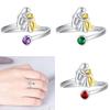 Adjustable Heart Rings Featuring Girl and Dog Designs Electroplated for Long Time Use for Pet Lovers