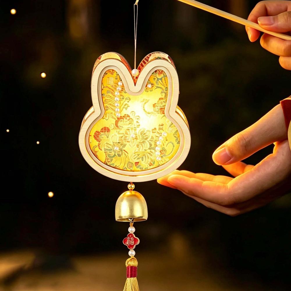 Handmade Fabric Lamp Kit Glowing Mid Autumn Craft Windchime Lantern DIY  Gifts