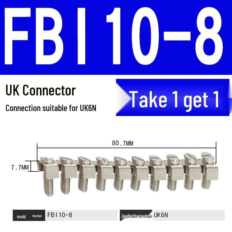 UK 2.5B/5/6/10N Rail Mount Terminal Block with Non-Stripping Screw Clip