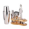 Stainless Steel Cocktail Shaker Set with Bamboo Stand