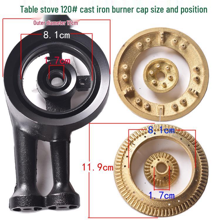 Gas Stove Cast Iron Burner Head Flame Spreader and Cap Set