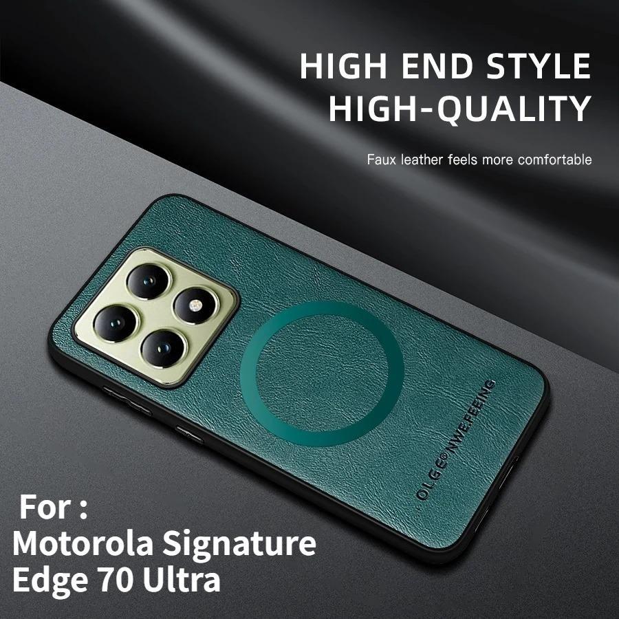 Business Sle Retro Magnetický Kožený Kryt pro Motorola Signature Edge 70 Ultra 60 Pro Fusion G86/06 Power pro Magsafe Kryt na Telefon
