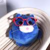Cute Blue Kitten Plush Keychain Cartoon Stuffed Chubby Cat Doll Keyring Pendant Bag Charm Backpack Hanging Decoration Gifts