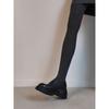 Sheepskin Version~ Leather Platform Muffin One-pedal Loafers Women's Retro British Black Versatile Small Leather Shoes Single Shoes