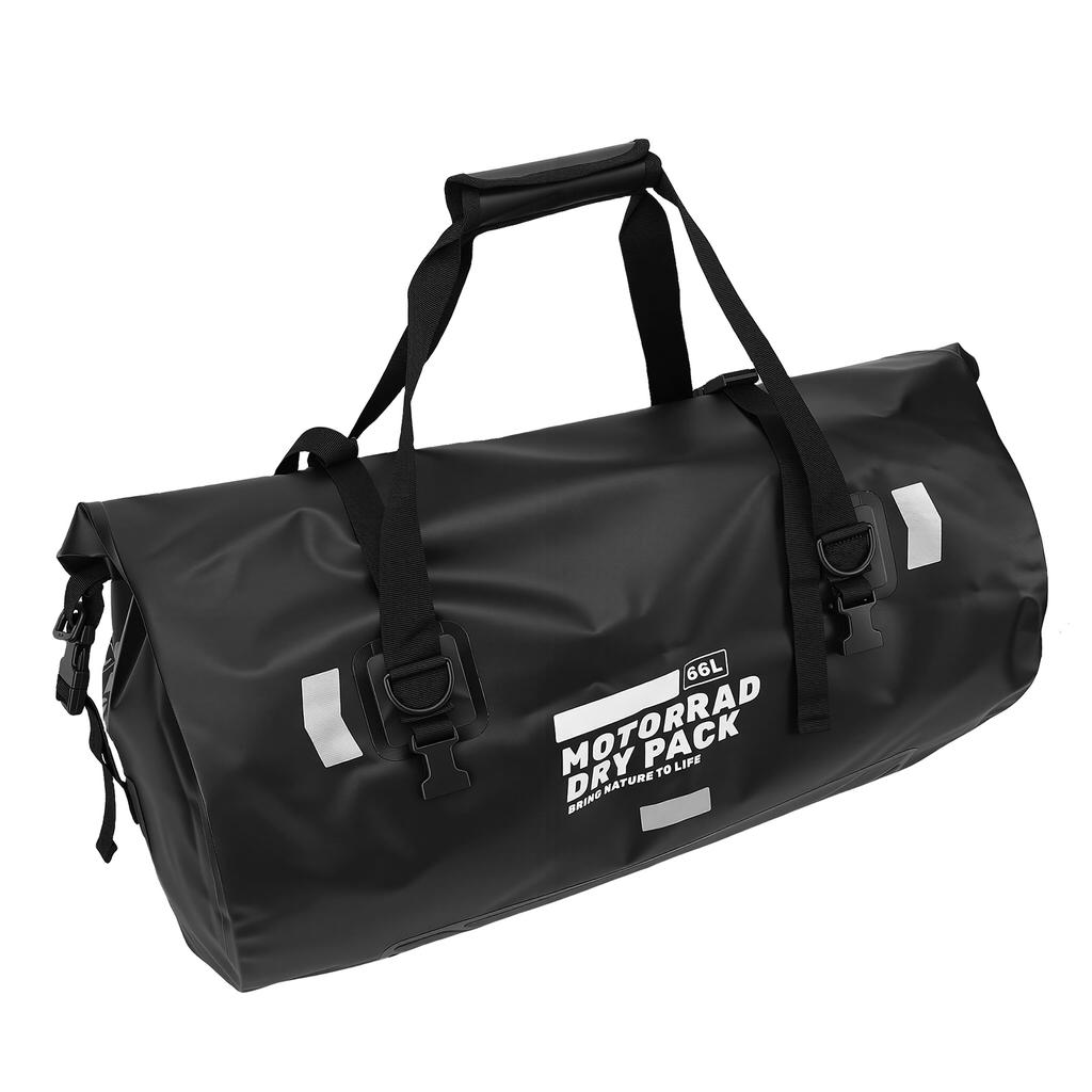 66L Rainproof Cycling B Outdoor Travel B with 4 Straps for Motorcycle Biking Camping Beach Reflective Strip Fast Release Valve