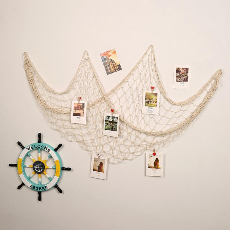 Fishing Net Wall Hangings Ornament Studio Prop Room Home Decoration Mediter Sea Stickers Marine Over The Garden Crafts Nautical