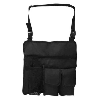 Wasserdichte 600D Oxford-Stoff Strandstuhl Tasche Umhängetaschen für Getränke Lebensmittel Lagerung Schwarz