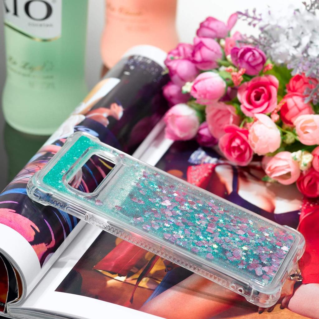 Compatible with Galaxy S10 Case, Bling Glitter Clear Case Floating Quicksand Shockproof Protective Sparkle Silicone Soft TPU Case for Samsung Galaxy