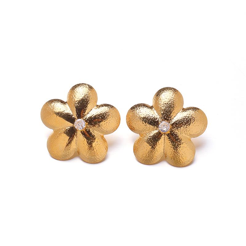 18K Gold Stainless Steel Flower Shell Beach Earrings