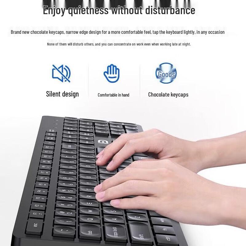 BIAZE Ultra-thin Silent Wireless Keyboard Mouse Combo