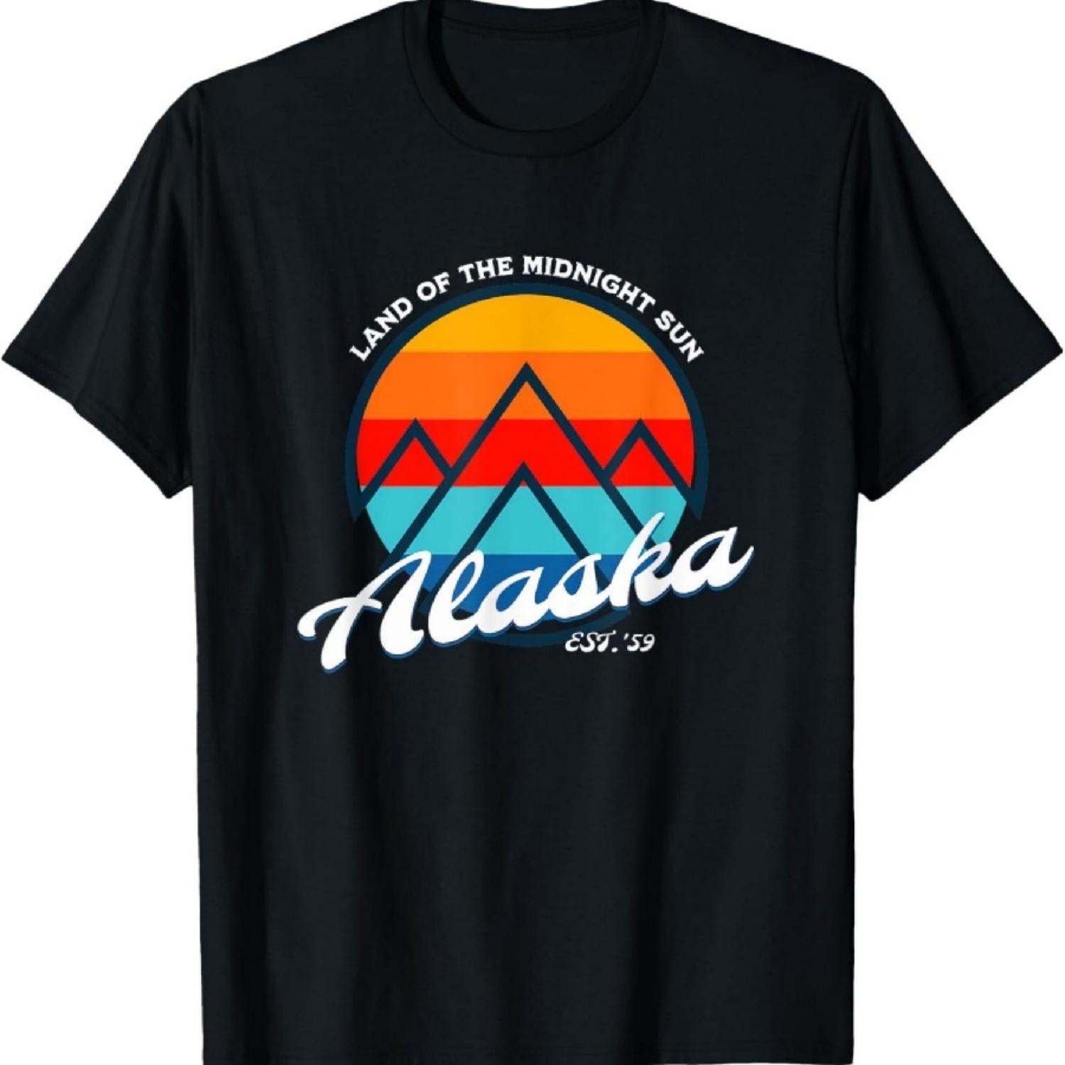 

Alaska Land Of The Midnight Sun Vacation Logo T-Shirt S