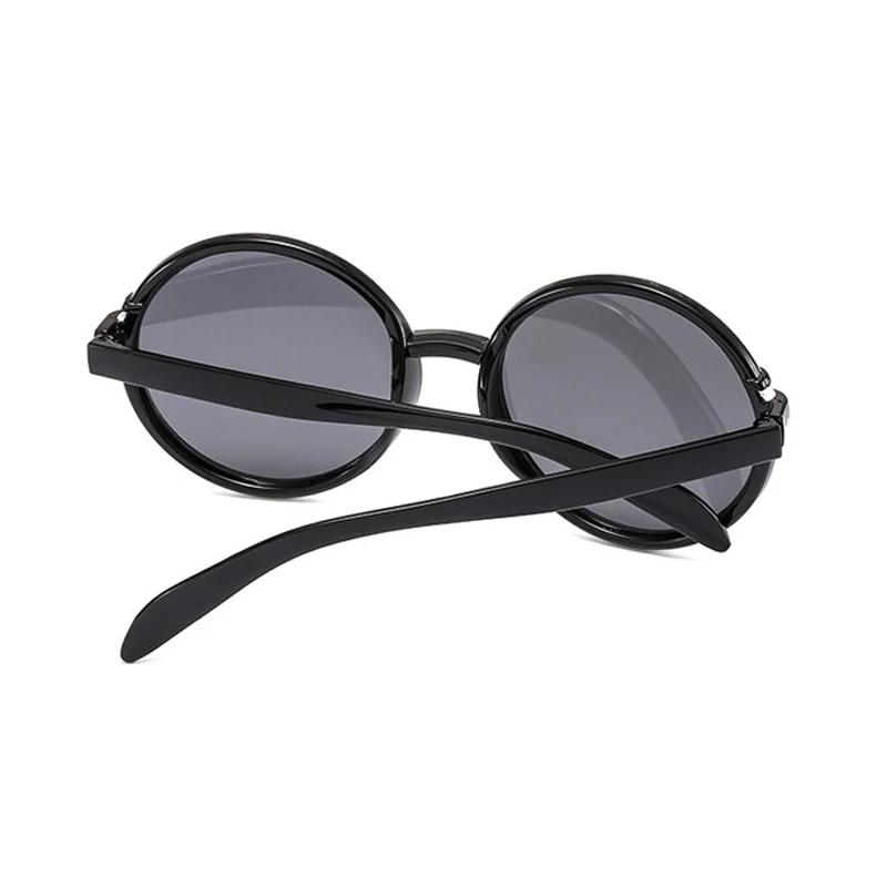 Retro Round Sunglasses Men Women Brand Designer Plastic Frame Oversized Sun Glasses Trendy White Brown Gradient Eyewear Shades