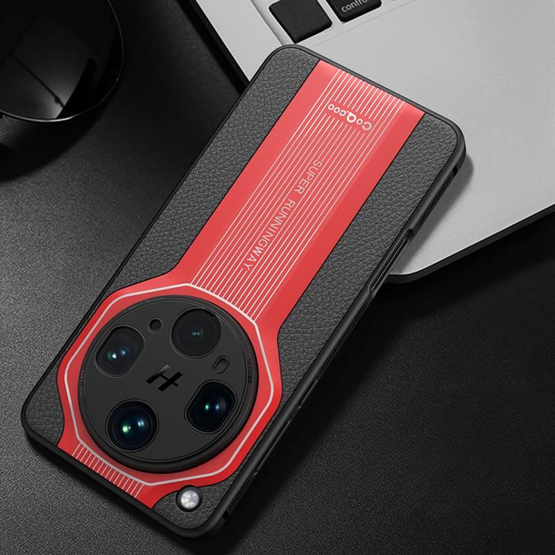 For OPPO Find X8 Ultra Case Glossy Paint Litchi Leather Pattern +Soft TPU Edge Cover for Find X8 Ultra OPPO Find X8 Ultra