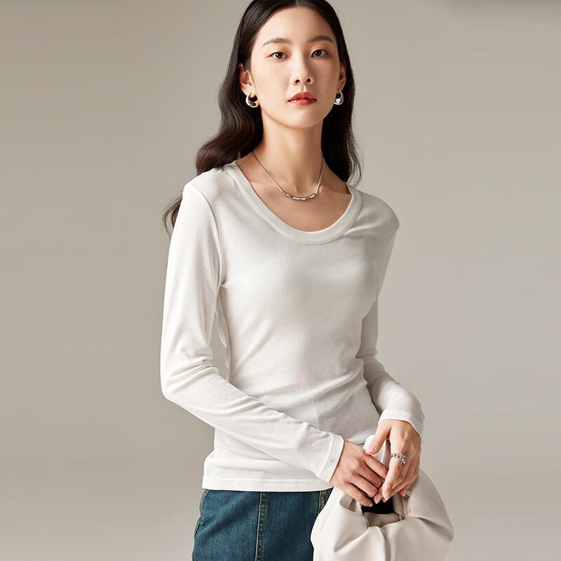 Women s Modal Blend Long Sleeve U-Neck Knit Top M