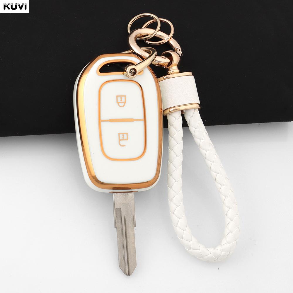 Fashion Tpu Auto Key Fob Cover Case Fit For Renault Kwid Traffic Symbol Sandero Logan Lodgy Dokker Dacia Duster 2 Buttons Protector Remote