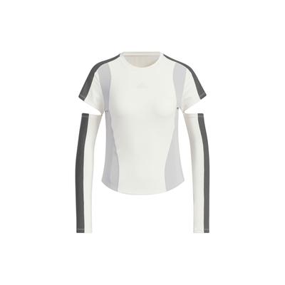 Round Neck Slim Fit Comfortable Detachable Sleeve Long Sleeve T-Shirt Women Tops Pink White JJ1575