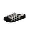 Summer hand-woven fishing net hollow breathable thick-soled beach shoes women's casual round toe cool slippers