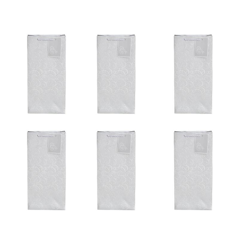 6 Pack Paper Wine Gift Bags Elegant Wine Presentation Bag Perfect for Anniversaries Weddings and Birthday Celebration