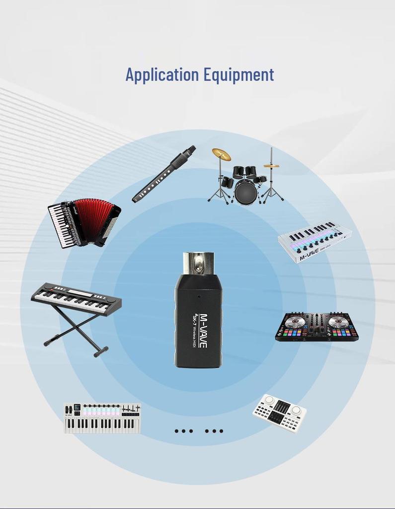 SK-7 Wireless 5-Pin MIDI Cable for Wind Instruments, Drums, & Keyboards