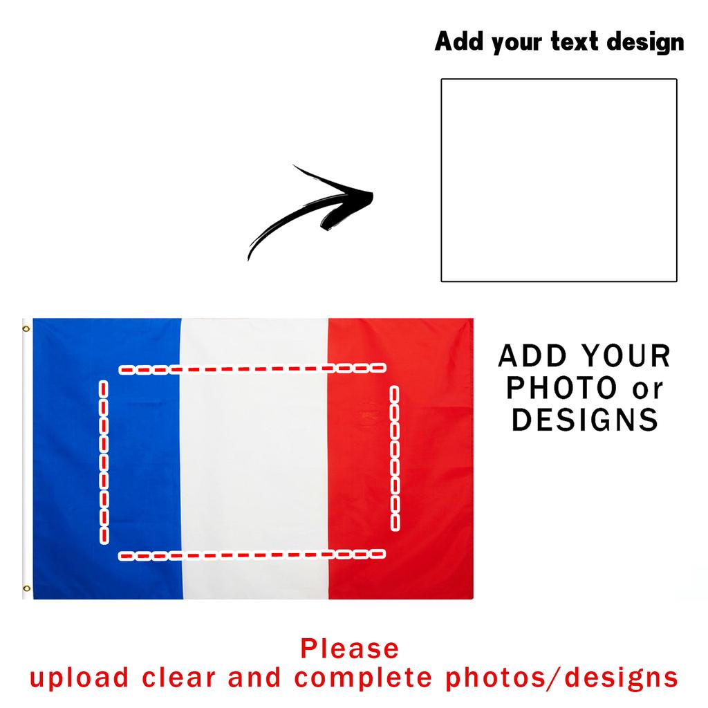 Personalized Flag Custom France Flag 3X5ft Design Your Image Fun Tapestry Poster For Dorm Living Room Bedroom Decoration