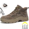 Cow Suede Work Safety Boots Men Steel Toe Shoes Puncture-Proof Indestructible Boots Safety Shoes Men Work Shoes Sneakers Male