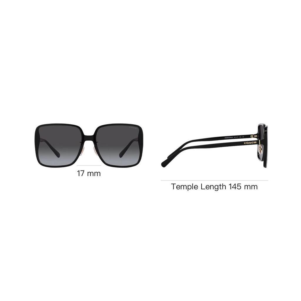 Coach Solid Logo Letter Alloy Irregular Shape Sunglasses Women sunglasses Black 0HC8368D50028G61