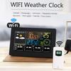 Stazione Meteorologica Smart WiFi Temperatura Umidità Interna Esterna Pressione Atmosferica Velocità del Vento Display Controllo APP Orologio Multifunzione