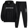 Shuanau Tracksuit Sweatshirt and and Loose Long Training Running Exercise Solid Sports Plus Sizes Men's Set, Hoodie, Spring, Autumn, Winter, Fit,