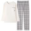 Pyjama mit Brustpolstern Damen Reiner Baumwolle Langärmelig Damen Loungewear Anzug