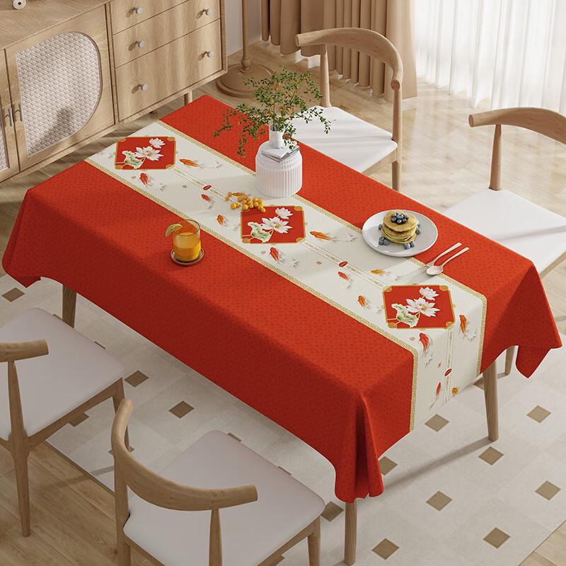 Changbaosen Festive Red Waterproof Tablecloth