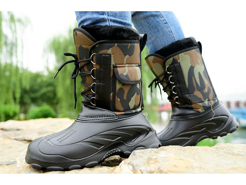 Men's Waterproof Plus Size Ice Fishing and Work Boots for Autumn/Winter