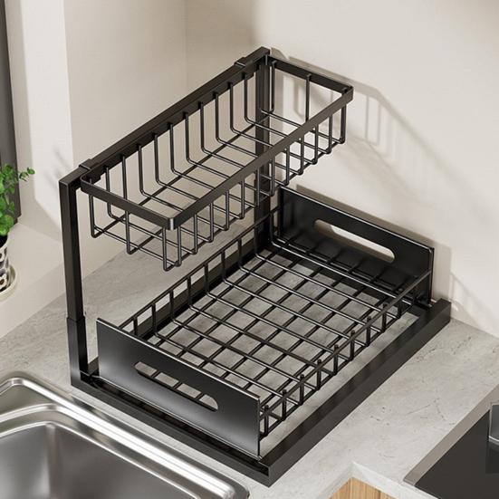 Storage Rack Seasoning Organizer Strong Load-bearing Rust-proof Pull-Out Design Kitchen Storage Shelf Spice Rack