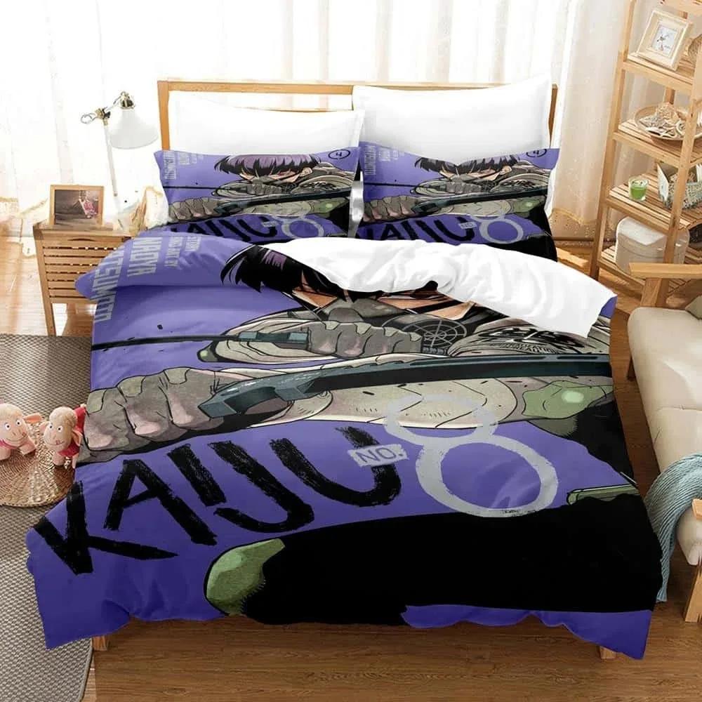 Kaiju No. 8 Beding Set Single Twin Ful Quen King-Sized Dimensionsd Dimensions Bed Linen Set Adult People Kid Bedrom Duvet cover Sets 3D Print Anime