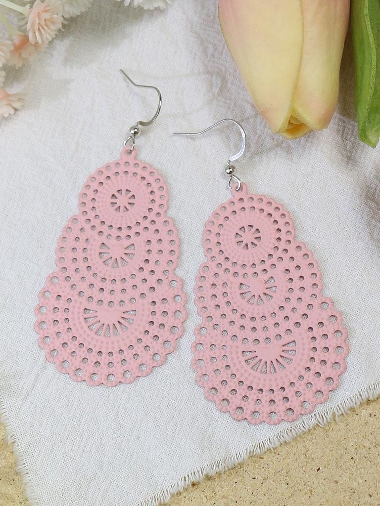 3 Paare Bunte Geometrische Hohle Hängeohrringe Für Damen Böhmischer Urlaub Zirkone Dating Geschenk